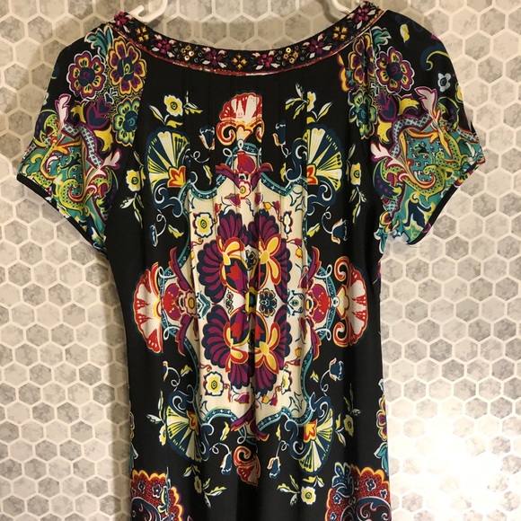 Eci Boho Patterned Dress with Beaded Detailing - Picture 6 of 8